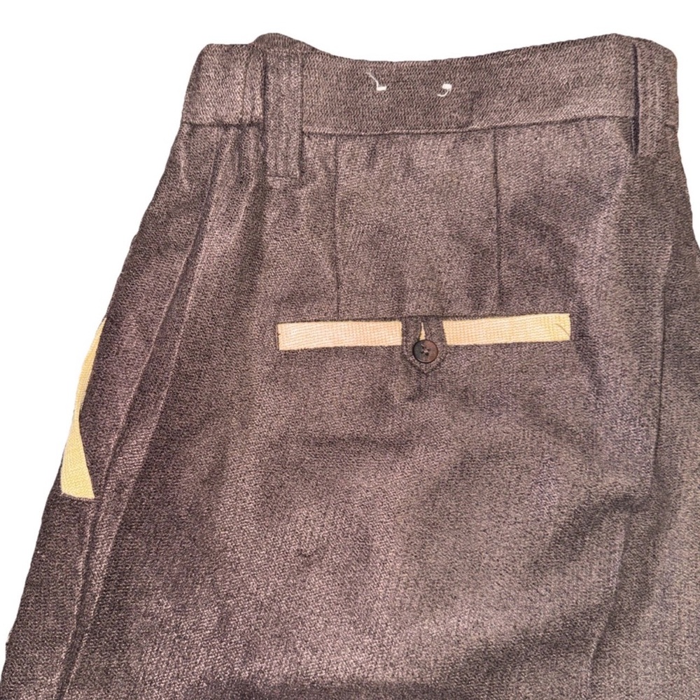 Stacy Adam's Brown Dress Pants / Tan Accents / Size 42 Polyester Rayon Blend